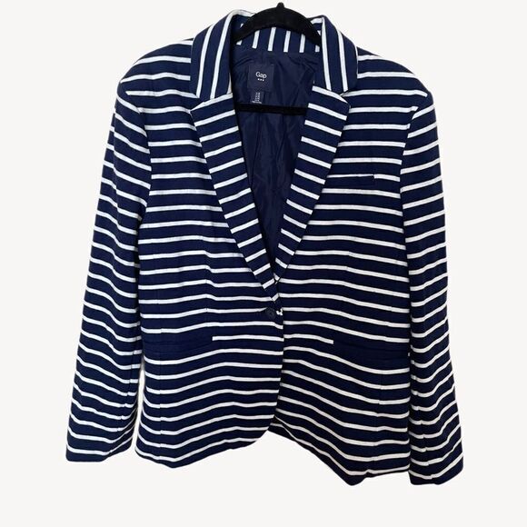 GAP Jackets & Blazers - GAP Sz 16 Striped Navy&White Striped Jacket.